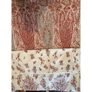 Pottery Barn Organic Cotton‎ Duvet Cover Red Paisley Full/Queen Bedroom Home
